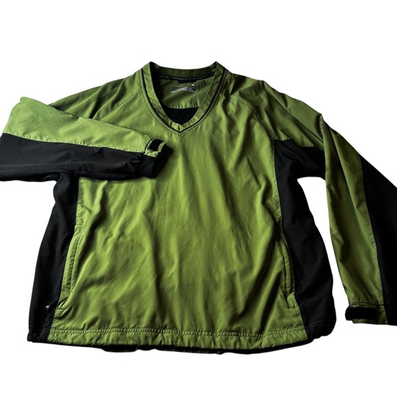 Cutter & Buck Mens XL CB WeatherTec Green Black Pullover Golf Jacket - Picture 1 of 11